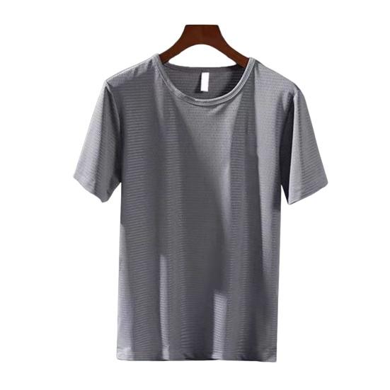Camiseta Masculina de Malha Leve Respirável Camiseta de Secagem Rápida Corte Solto Casual Verão Esportes Camiseta para Academia Treino ao Ar Livre