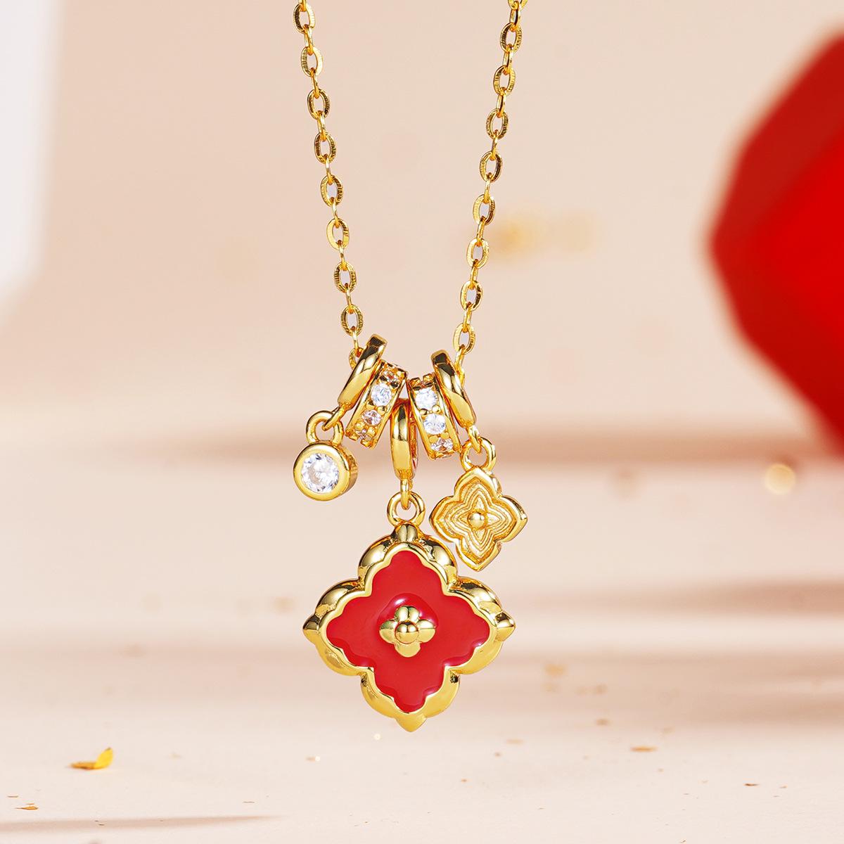 Tichiya Four-Leaf Clover Necklace: Women s S925 Sterling Silver Enamel Clavicle Chain, Light Luxury Trend. 925 Sterling Silver