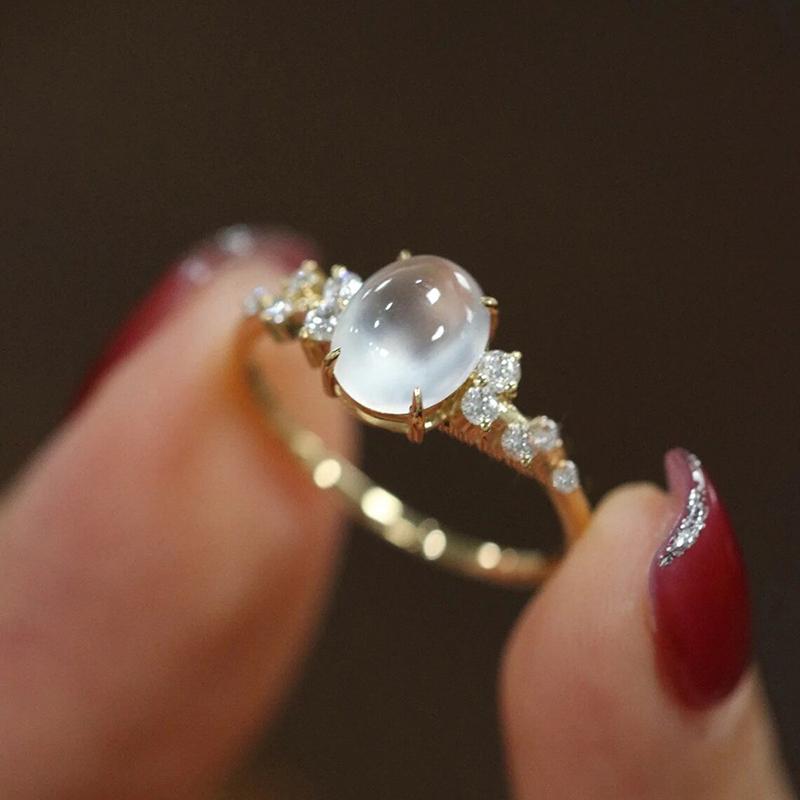 Huitan Elegant Imitation Opal Women Rings for Wedding Exquisite Female Finger Accessories Anniversary Gift New Fashion Zircon 6