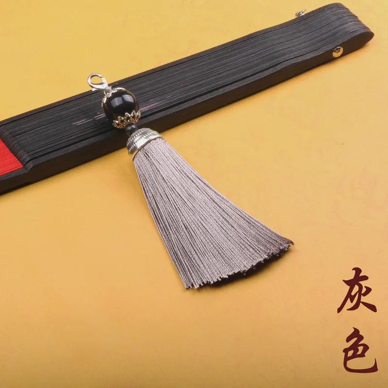 8cm Small Silk Tassel Earrings Pendant Charms Crafts Silver End Caps Tassels Brush for DIY Jewelry Making Accessories 5pc