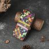 Genuine Leather Woven Mixed Colors Long Wallet Random Color Stitching Large Capacity Multi Slot Zipper Purse