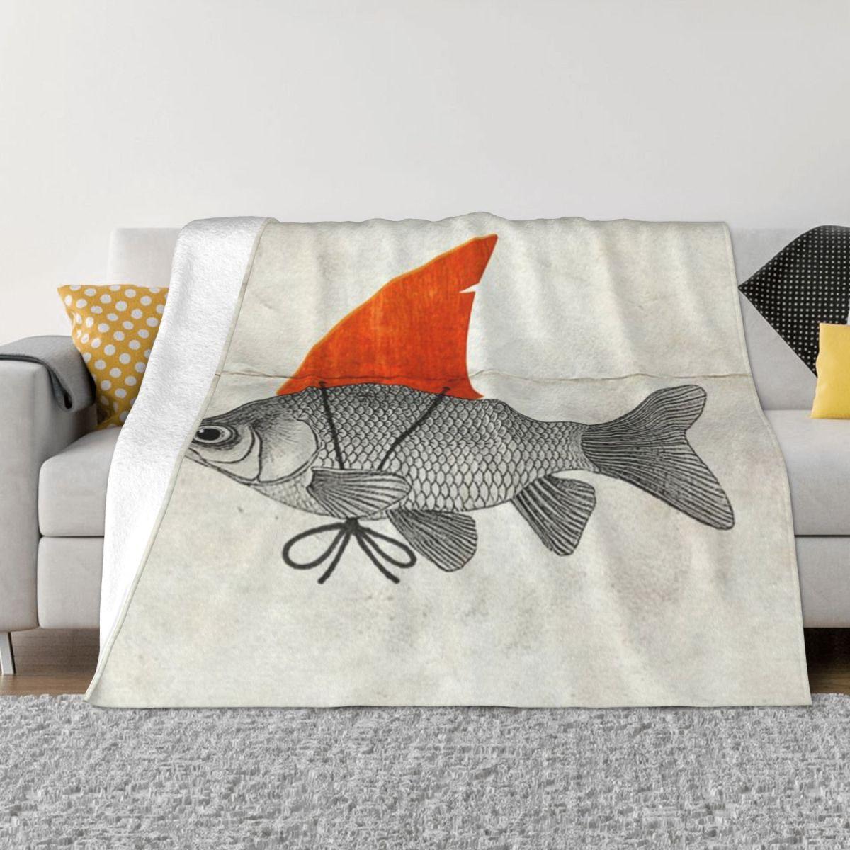 Goldfish With A Shark Fin Custom Travel An Ultra-Soft Micro Fleece Blanket 50x60in