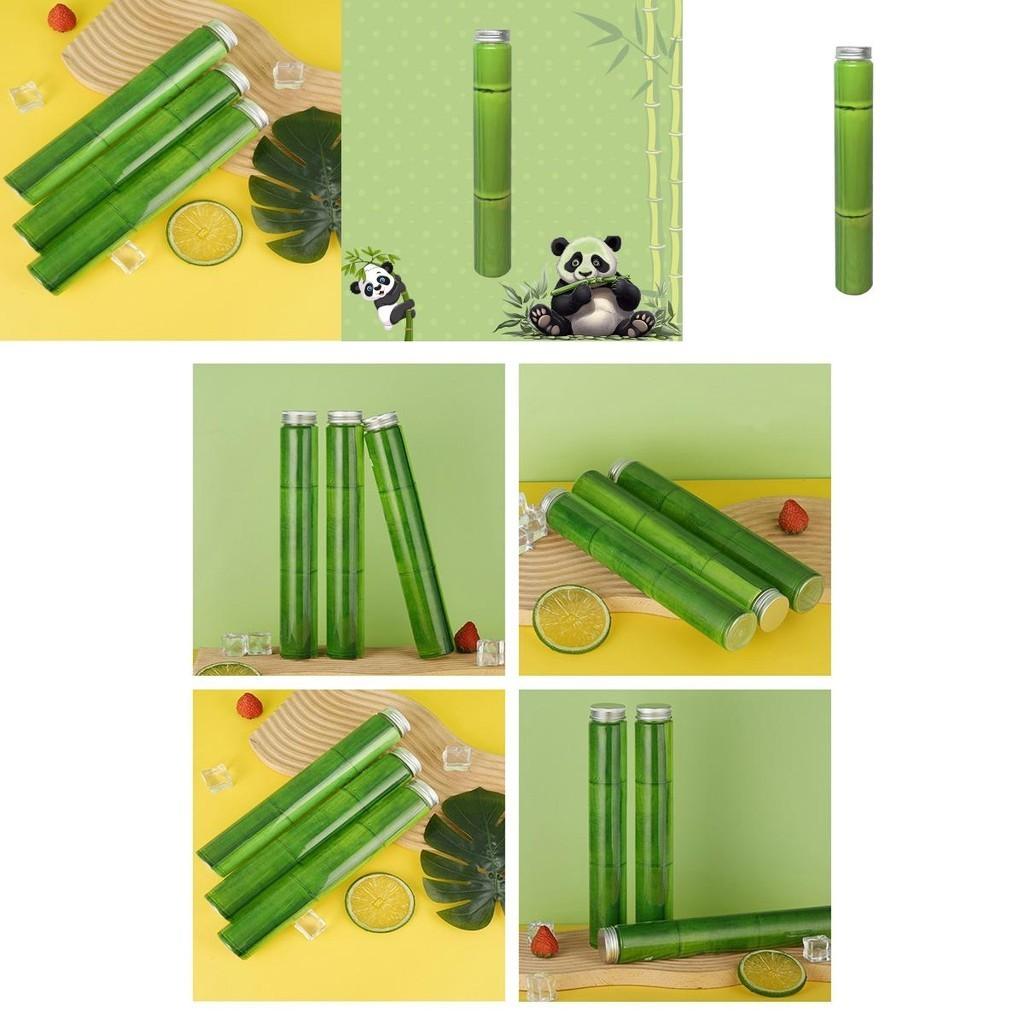 400ml Pet Plastic Bamboo Design Tumbler For Outdoor Sports And Drinks