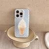 Blue Striped Ice Cream Holder Case for iPhone 15 Pro Max, 14/13/12 - Fresh & Cute