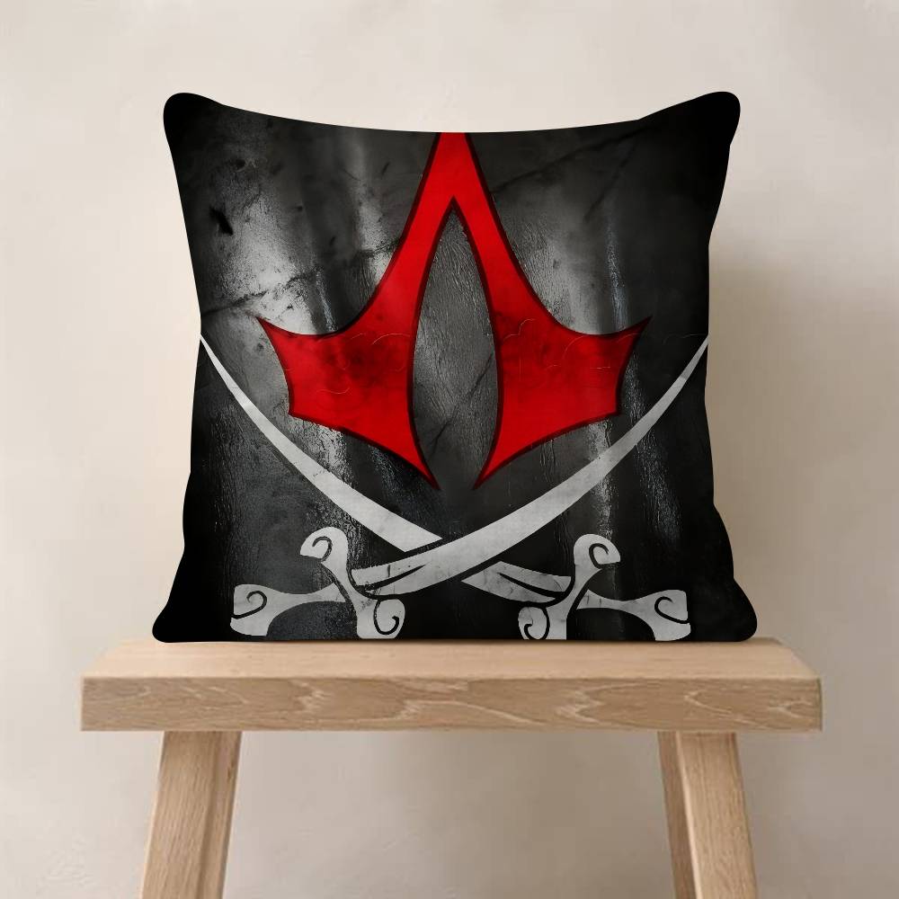 Game A-Assassins C-Creed Logo Decorative Room Aesthetics Pillow Case Home Decor Bedroom Sofa Bed Couch Pillow Cover 45X45