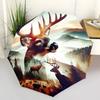 1pc Automatic Folding Umbrella | Deer and Nature Landscape Pattern, Portable and Foldable Design for Travel, Outdoor Use, Idea
