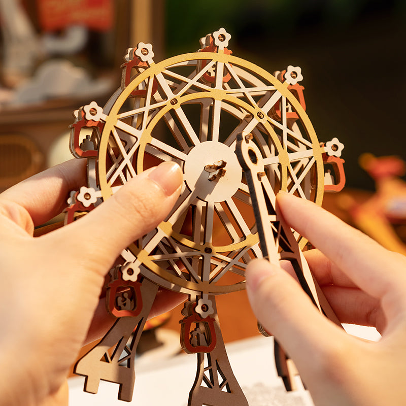 ROBOTIME Rolife Sunset Carnival DIY Music Box 3D Wooden Puzzle AMT01