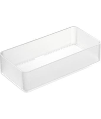 Yamazaki Tower Clear Bottom Stackable Drawer Organizer Set of 2 W8 X D16 X H3.7cm White Cutlery Storage Desk Tray 3642