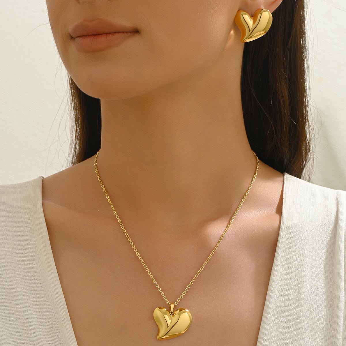 

Женские украшения геометрическая любовь изысканный нишевый дизайн серьги универсальное длинное колье с подвеской женщины