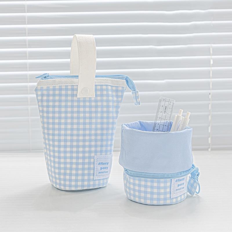 Milky Box Pokrowiec na ołówki i długopisy Kontrastowy składany stojak z uchwytem na długopisy Kieszonkowy woreczek do przechowywania na stole Szkolny