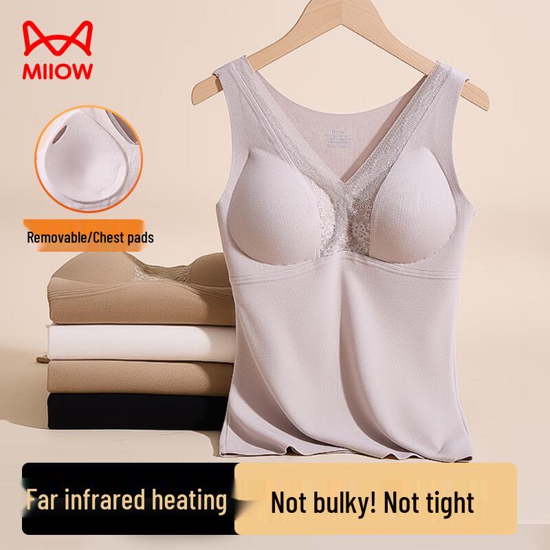 Mao Ren Damen Thermisch Gepolstertes Spitzen-Camisole-Weste