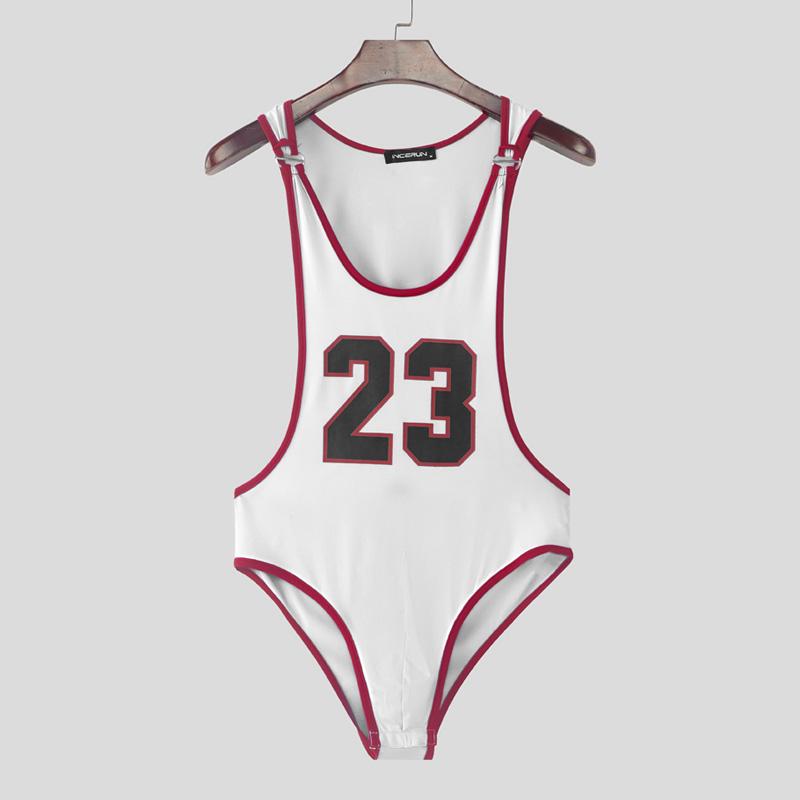 

INCERUN Мужское нижнее белье Без рукавов Со строчкой Принт с буквами Брифы Боди Комбинезоны 2XL