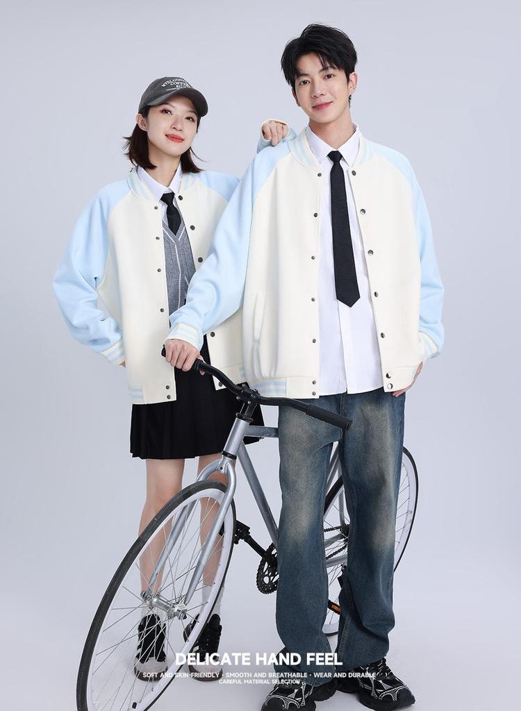 Autumn Winter Trendy Unisex Baseball Jacket: Japanese Style Loose Drop Shoulder Hoodie Cardigan
