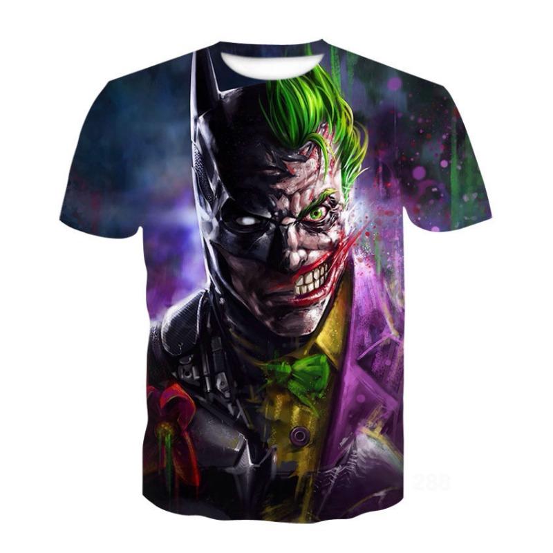 Men's Summer 3D Wolf Head Short Sleeve T-shirt Men's Large Youth Trendy Half Sleeve T-shirt