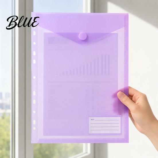 7 Color File Insert with Clear Envelope Poly Folder Set Binders Pocket Hook And Loop Closure Plastic Project Document