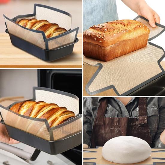 Silicone Toast Baking Mat, Non Stick Bread Loaf Pan Liner, Reusable Oven Pad for Baking, Heat Resistant Baking Mat
