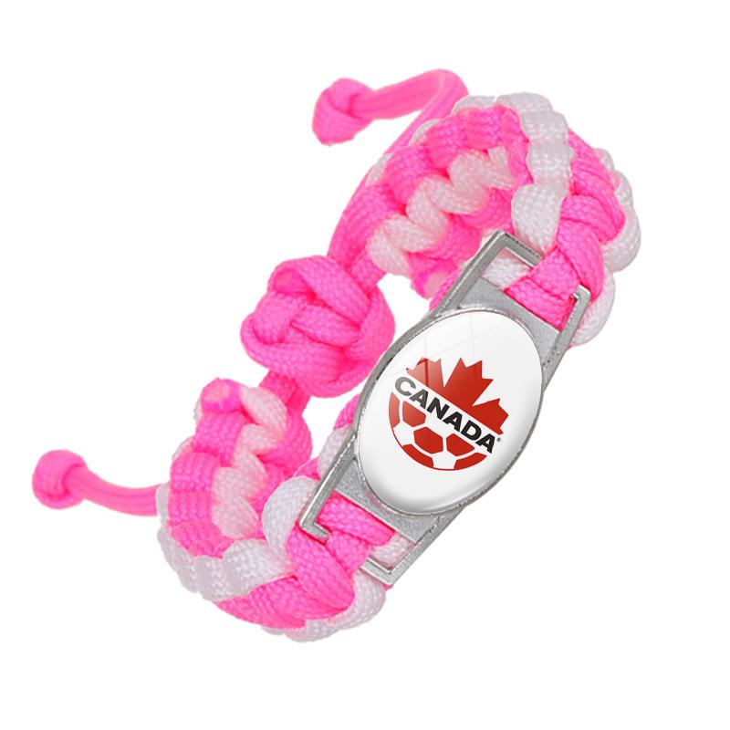 Qatar World Cup Woven Bracelet, Time Gem Team Logo Paracord Fan Support