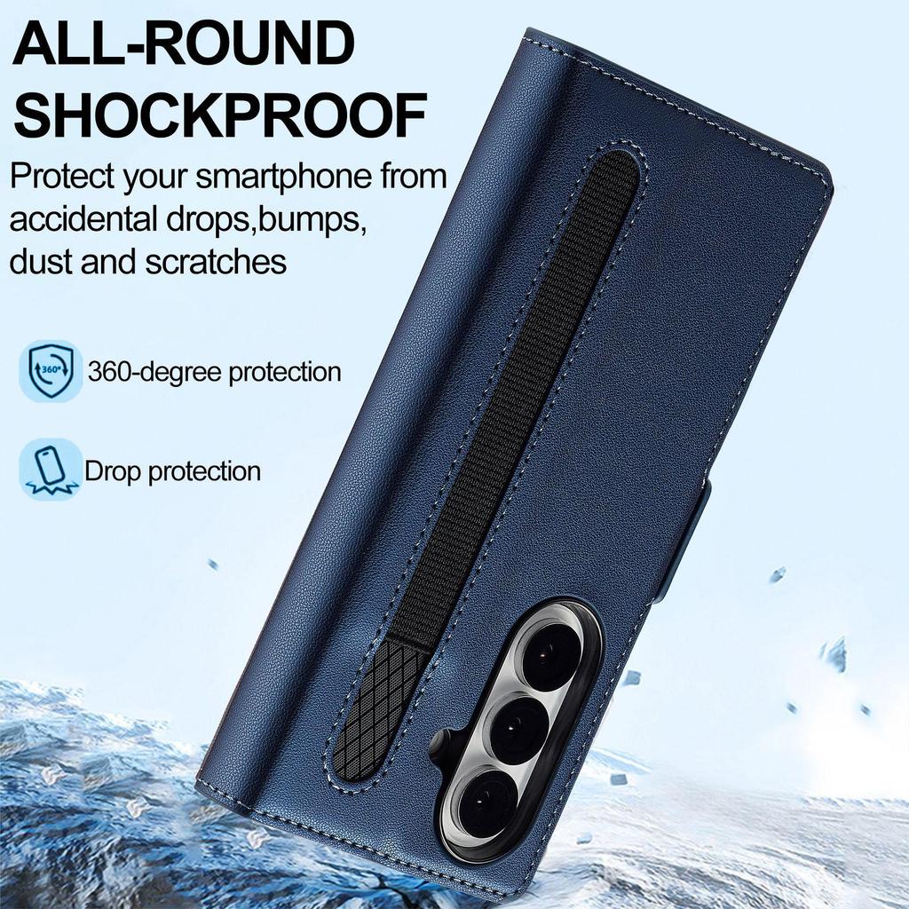Compatible Galaxy Z Fold7/6/5/4 Leather Wallet Phone Case