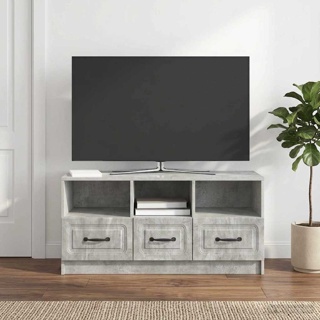 TV Cabinet Concrete Grey 102 x 34.5 x 47 cm Particleboard