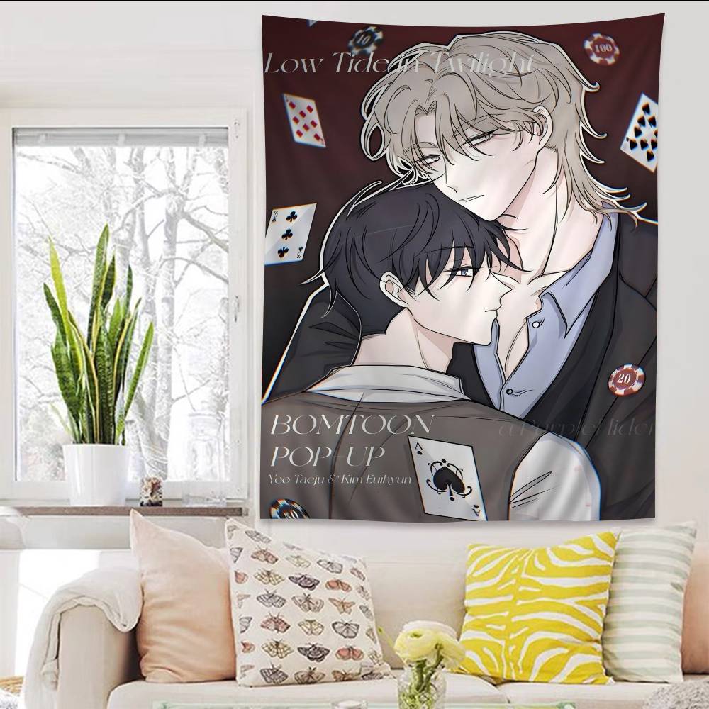 LLow TTide In TTwilight Anime Tapestry Hanging Tarot Hippie Wall Rugs Dorm Wall Hanging Sheets