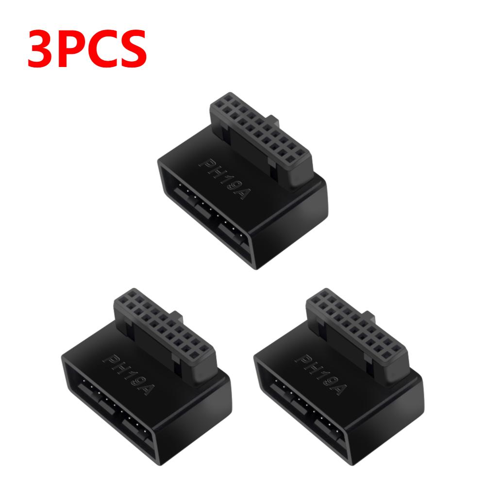 1-5PCS Desktop Computer Motherboard USB 3.0 Connection Adapter 19p 20p Vertical Plug Needle 90° Turn Installed Steering Elbow