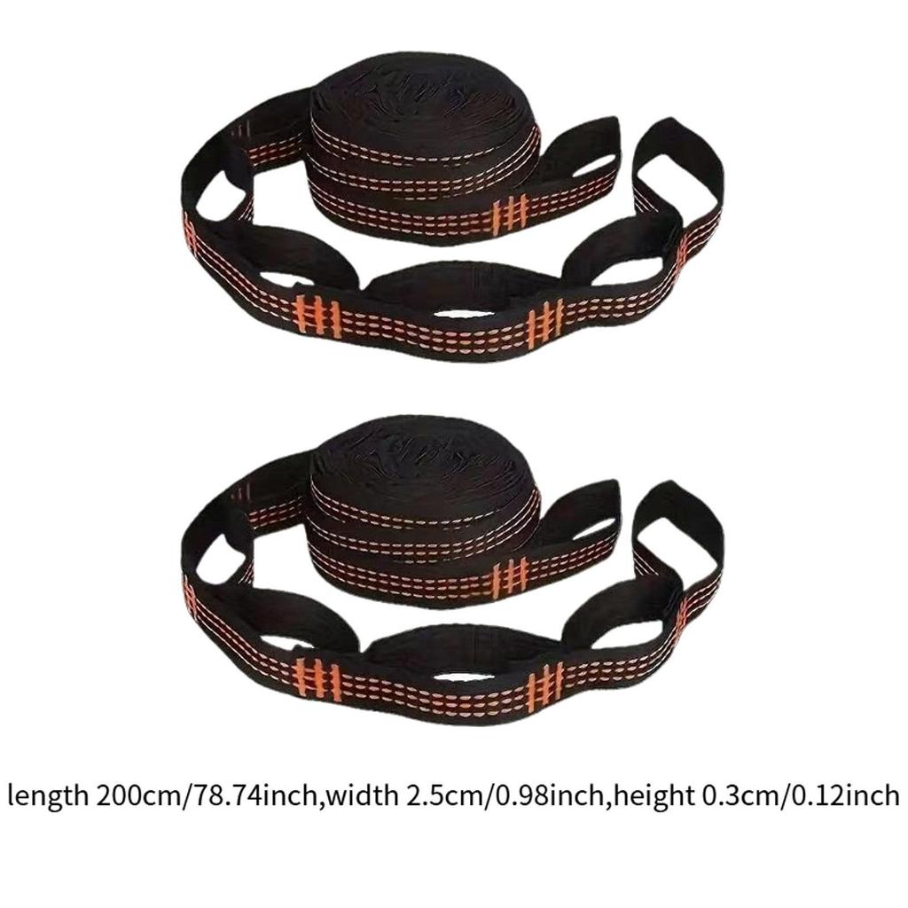 2Pcs Hammock Straps Lightweight Nylon Hanging Accessories 2M Tree Swing Straps for Outdoor Camping Hammock Garden Travel Swing