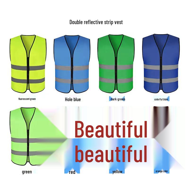 Yuezhiliang Reflexväst med flera fickor för bygg, renhållning och landskapsarkitektur