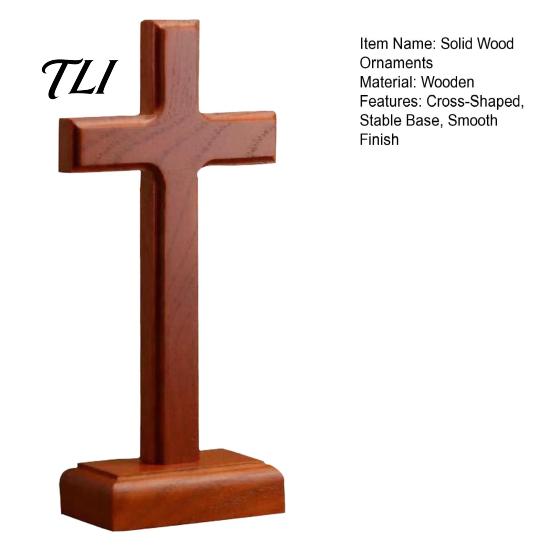 Wooden Decoration Solid Wood Stand Tabletop Ornament, Standing Christian Gifts, Prayer Symbol Religious Faith Decor for Home Room Desktop Display