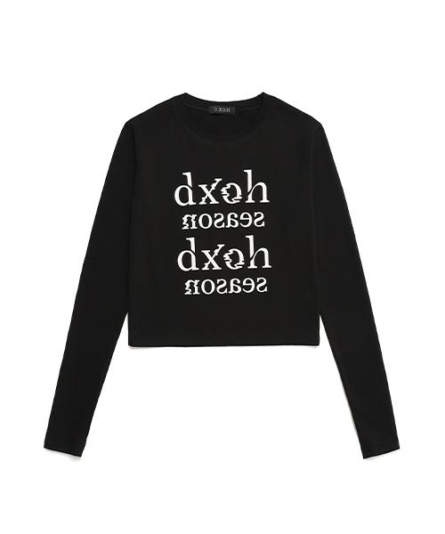 D.XO.H Logo Season Semi-Warmer Crop Top [Black]