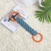 Dual-Handle Braided Rope Knot Pet Toy for All Dog Breeds - Durable Teeth Cleaning Chew Toy in Blue and Orange, Polyester Blend