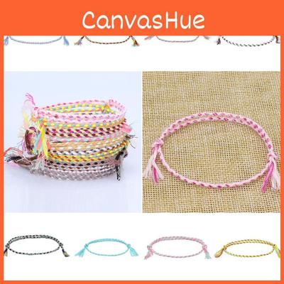 New Cross-border Simple Safety Buckle Four-strand Colorful Hand Rope Handmade Braided Red Rope Bracelet Suitable For Travel Souvenirs Mixed Colors