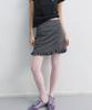 Michikoleondeonkosino Striped Shirred Mini Skirt Charcoal