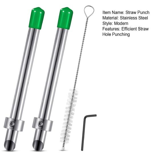 Stainless Steel Puncher for Plastic Lids Beverage Cup Lid Puncher Adjustable Depth Straw Hole Punch Tool for Lemonade Cups Takeout Lids