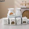 White Ceramic Incense Burner Candle Essential Oil Aromatherapy Diffuser Hollow Heating Stove Middle East Home Decor Ornament