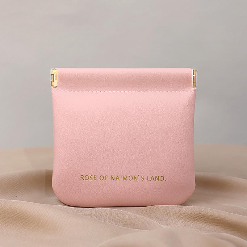 

Портативная сумка для наушников из ПУ, косметичка, держатель для помад, чехол, кошелек для монет и карт, органайзер для путешествий, для ювелирных изделий и мелочей, мини-сумка S розовый