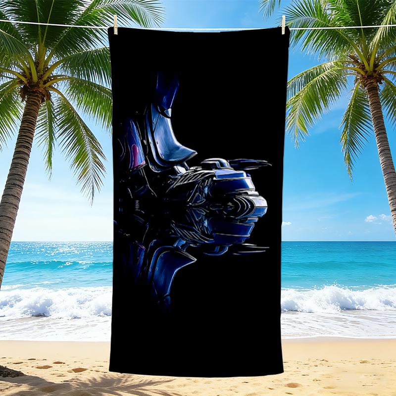 1Pc Futuristic Skateboard Reflection Beach Towel Quick Dry Multiuse For Beach Pool Gym Yoga Home Travel Christmas Halloween Xmas Gift S1615