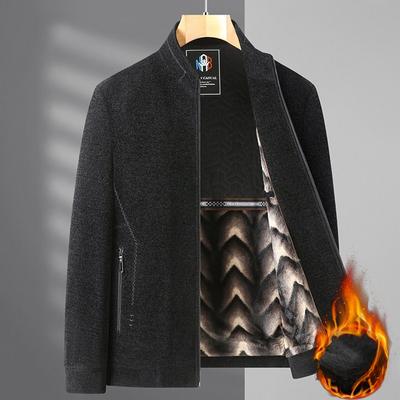 Kış yeni erkek sonbahar ve kış kalın ceketler moda bol gündelik üstler artı kadife sıcak yaka hırka ceket