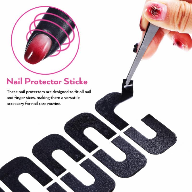 20/50pcs Nail Art Anti-Spill Stickers Beginner U-Shape Finger Edge Nail Polish Anti-Overflow Patch Tearable Nail Gel Silicone
