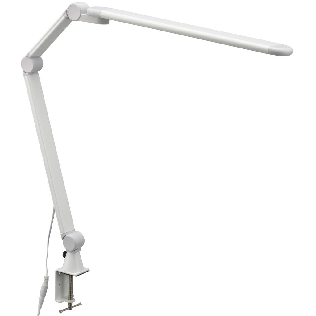 OHM Electric LED Desk Light, Clamp Light, 850 Lumens, Daylight White, AA Equivalent, Ra93, 3-Level Dimming, White, LTC-LS30N-W, 06-3844
