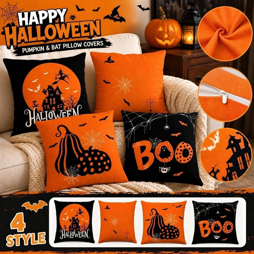 4___0__ Halloween Printed Throw Covers for Couch Sofa Decoration