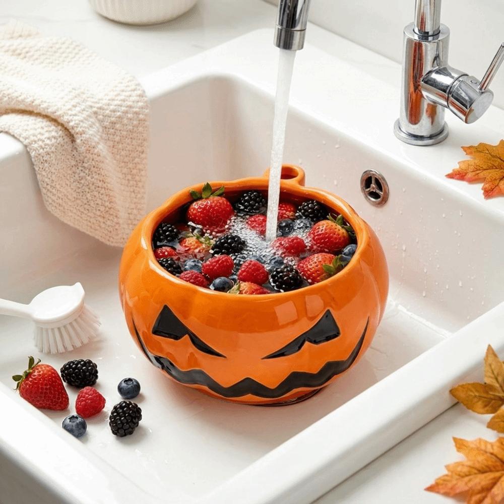 Ceramic Berry Cleaning Basin Self-spinning Berry Swirl Bowl Strainer Basket Fruit Bowl Home