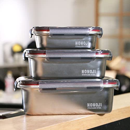 Nonoji Stainless Steel Storage Container, Microwave-Safe, Stainless Steel Magic Container, Small, 650ml, Oven-Safe, Freezer-Safe, and Dishwasher-Safe,