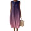 Women's Fashion Casual Sleeveless Round Neck Gradient Elegant Temperament Dress