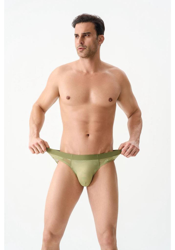 Avocado Lace Seamless Ice Silk Men's Briefs