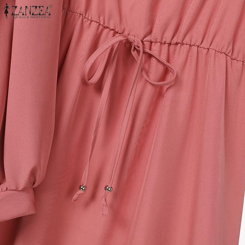 ZANZEA Women Long Sleeve Blouse and Dress Summer Two Piece Suit Sets