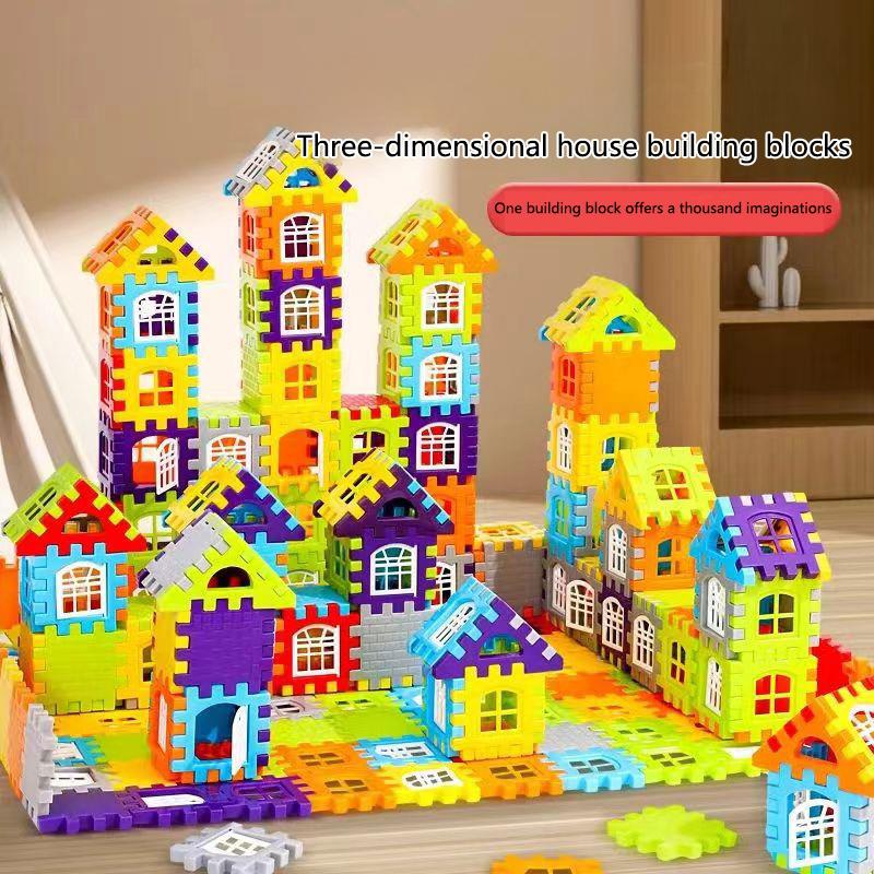 1 Set Puzzle Toy Colorful Window Opening Plastic Building  Stem Building  Colorful Interlocking Components