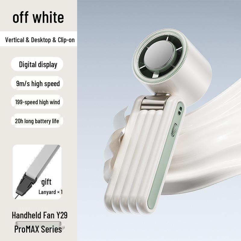 2026 High-Speed Handheld Fan with Digital Display, 199 Gears, Ice Pack Cooling, Turbine, Three-Fold Design & Lanyard.