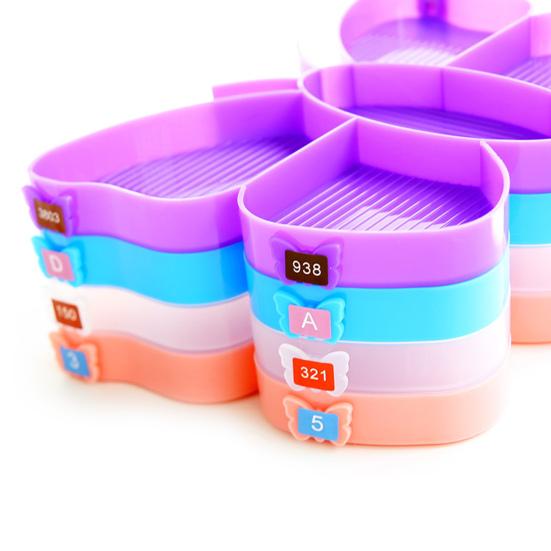 1 Set Diamond Painting Tray Multi-compartment Design Large Capacity Butterfly Shape Tray DIY Art Craft Supplies