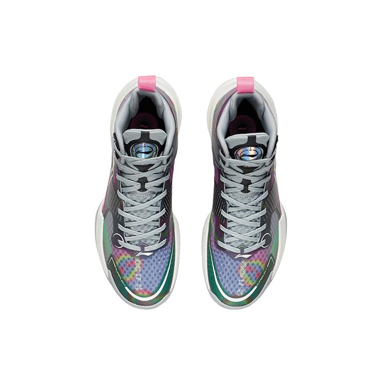 Li Ning Basketball Shoes Men's Mid Top Brick Gray ABAS027-6