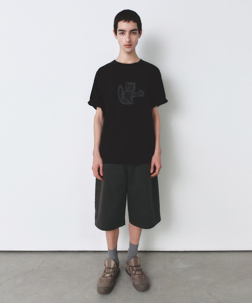 INSILENCE Cotton Twill Bermuda Pants Charcoal